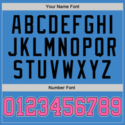 Custom Powder Blue Pink-Black Authentic Baseball Jersey