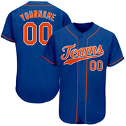 Custom Royal Orange-White Authentic Baseball Jersey