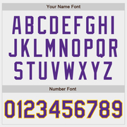 Custom White Purple-Gold Authentic Baseball Jersey