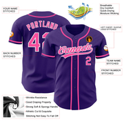 Custom Purple Pink-White Authentic Baseball Jersey