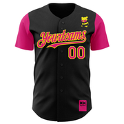 Custom Sky Blue Hot Pink-Light Yellow 3D Revzzz Home Alone Authentic Baseball Jersey