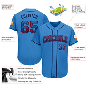 Custom Powder Blue Navy-Red Authentic Drift Fashion Baseball Jersey