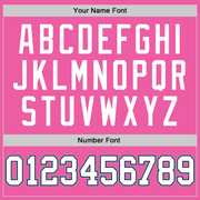 Custom Pink White-Light Blue Authentic Baseball Jersey