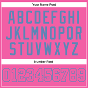 Custom Pink Pink-Light Blue Authentic Baseball Jersey