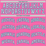 Custom Pink White-Light Blue Authentic American Flag Fashion Baseball Jersey