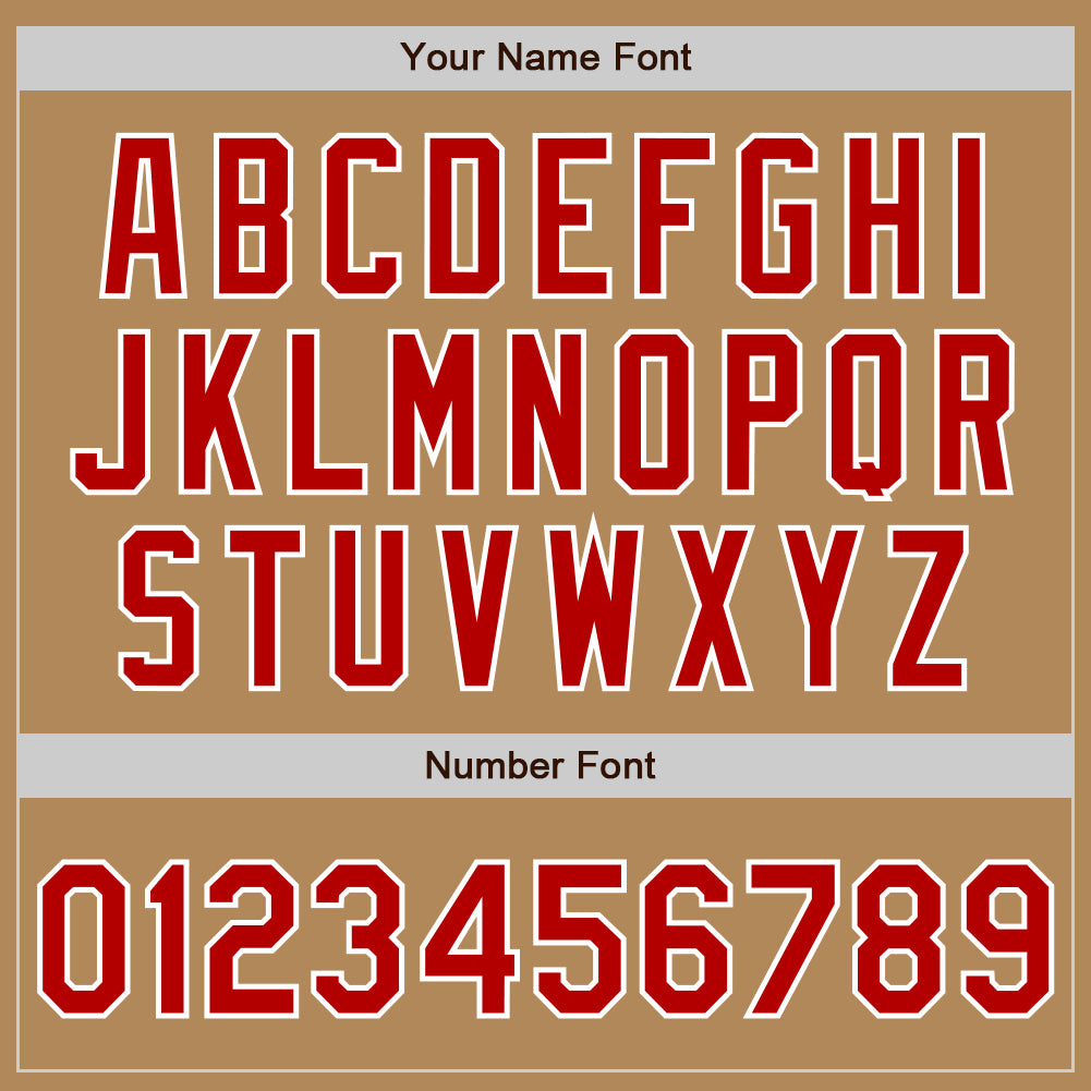 Custom Old Gold Red-White Authentic Baseball Jersey