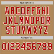 Custom Old Gold Red-White Authentic Baseball Jersey