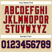 Custom Sand Navy-Red Authentic Baseball Jersey