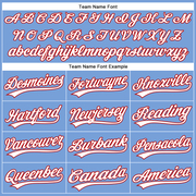 Custom Powder Blue White-Red Authentic Baseball Jersey