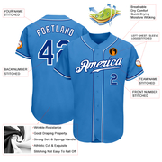 Custom Powder Blue Royal-White Authentic Baseball Jersey