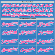Custom Powder Blue Pink-White Authentic Baseball Jersey