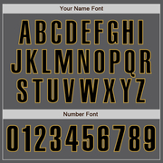 Custom Steel Gray Black-Old Gold Authentic Baseball Jersey