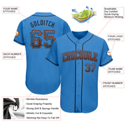 Custom Powder Blue Black-Orange Authentic Drift Fashion Baseball Jersey