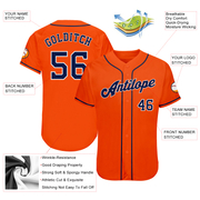 Custom Orange Navy-White Authentic Baseball Jersey