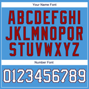 Custom Powder Blue White-Red Authentic Baseball Jersey