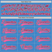 Custom Powder Blue Pink-Black Authentic Baseball Jersey