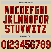 Custom Sand Red-Black Authentic Baseball Jersey