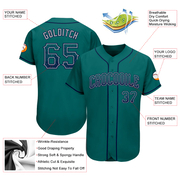 Custom Teal Navy-Gray Authentic Drift Fashion Baseball Jersey