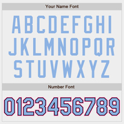 Custom White Light Blue Black-Pink Authentic Baseball Jersey