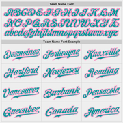 Custom White Teal-Pink Authentic Baseball Jersey