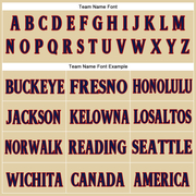 Custom Sand Navy-Red Authentic Baseball Jersey