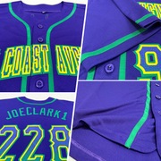 Custom Purple Kelly Green-Gold Authentic Drift Fashion Baseball Jersey