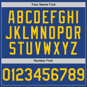 Custom Royal Yellow Mesh Authentic Throwback Baseball Jersey