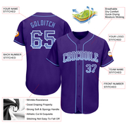 Custom Purple Light Blue-White Authentic Drift Fashion Baseball Jersey