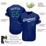 Custom Royal Kelly Green-White Authentic Baseball Jersey