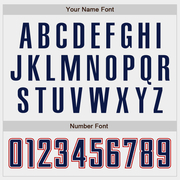 Custom White Navy-Red Authentic Baseball Jersey