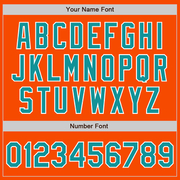 Custom Orange Teal-White Authentic Baseball Jersey