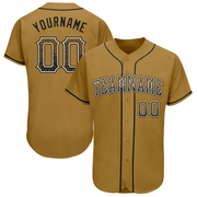 Custom Old Gold Black-White Authentic Drift Fashion Baseball Jersey