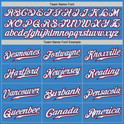 Custom Powder Blue White-Red Authentic Baseball Jersey