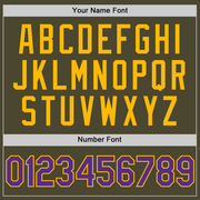 Custom Olive Purple-Gold Authentic Throwback Salute To Service Baseball Jersey