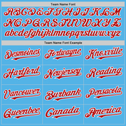 Custom Sky Blue Red-White Line Authentic Baseball Jersey