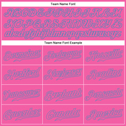 Custom Pink Pink-Light Blue Authentic Baseball Jersey