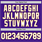 Custom Purple White-Gold Authentic Throwback Baseball Jersey