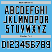 Custom Sky Blue Black-White Line Authentic Baseball Jersey