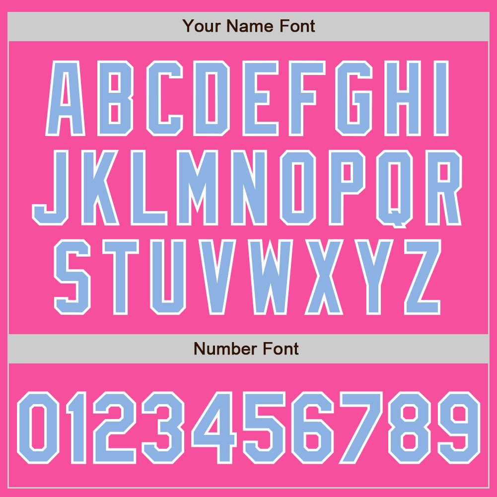 Custom Pink Light Blue-White Authentic Baseball Jersey