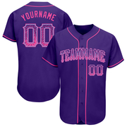 Custom Purple Pink-Light Blue Authentic Drift Fashion Baseball Jersey