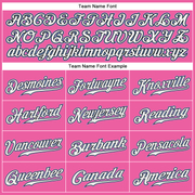 Custom Pink White-Light Blue Authentic Baseball Jersey