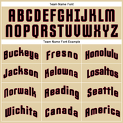 Custom Sand Crimson-Black Authentic Baseball Jersey