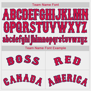 Custom White Red-Navy Baseball Jersey
