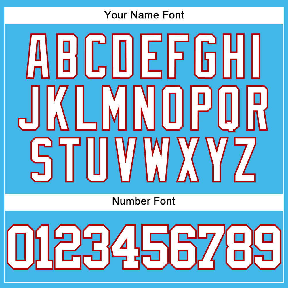 Custom Sky Blue White-Red Authentic Baseball Jersey