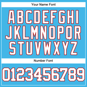 Custom Sky Blue White-Red Authentic Baseball Jersey