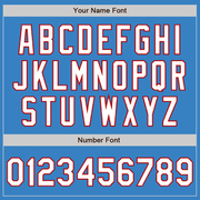 Custom Powder Blue White-Red Authentic Baseball Jersey