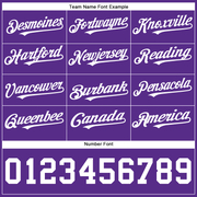 Custom Purple White Authentic Baseball Jersey