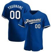 Custom Royal White-Black Authentic Baseball Jersey