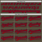 Custom Olive Red-Navy Authentic Salute To Service Baseball Jersey