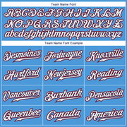 Custom Powder Blue White-Red Authentic Baseball Jersey